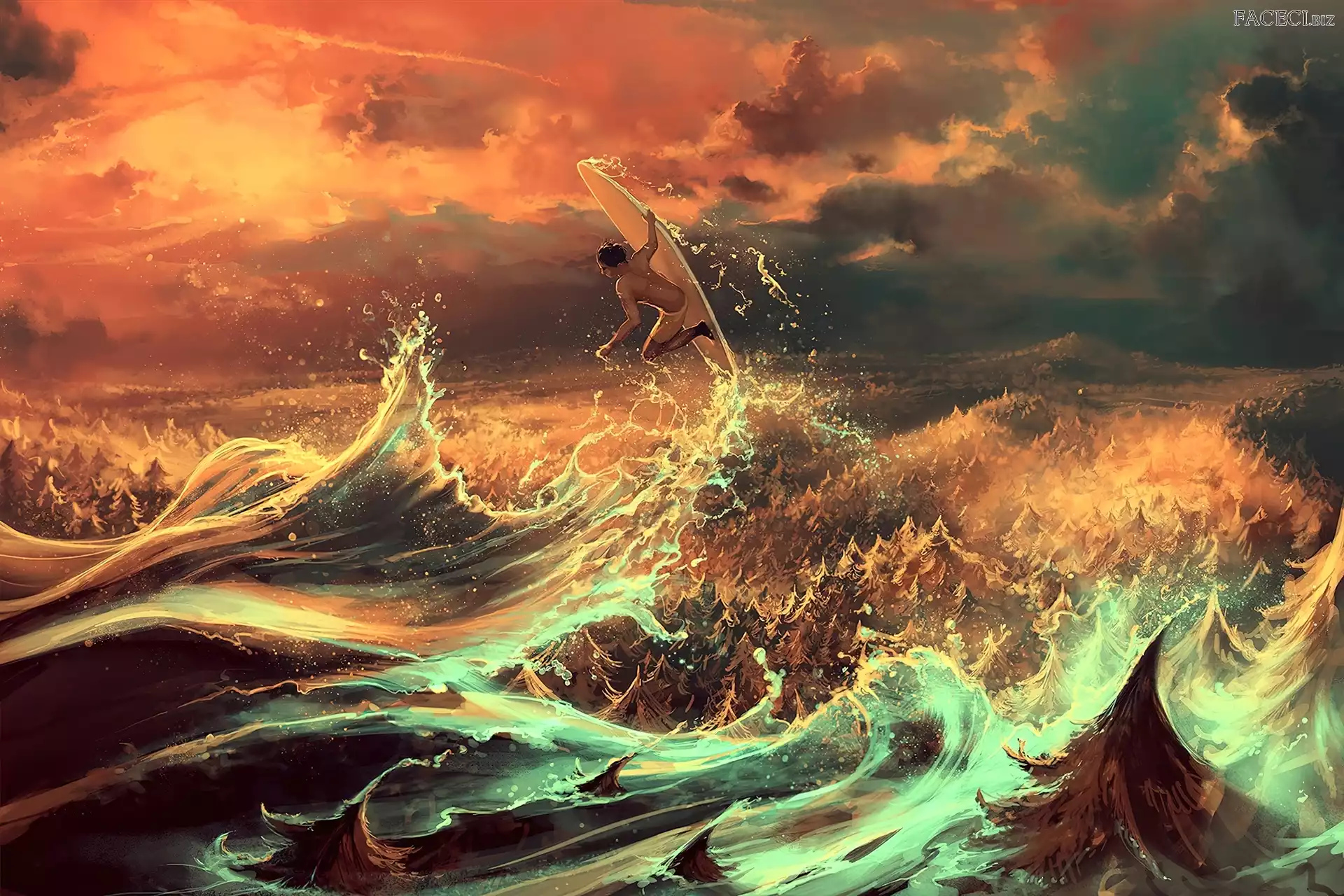 Cyril Rolando, Morze, Surfer, Fale